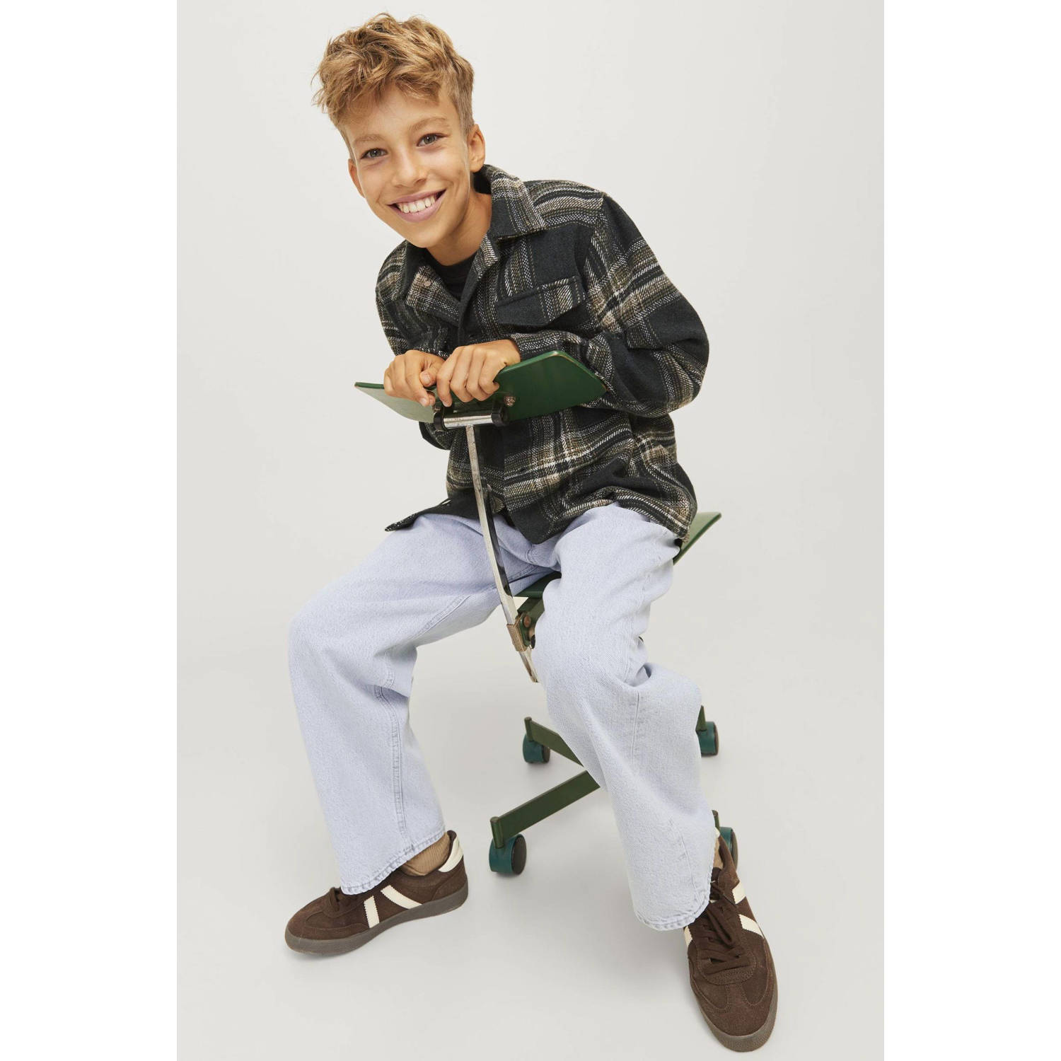 JACK & JONES JUNIOR loose fit jeans JJIALEX JJCLASSIC light blue denim