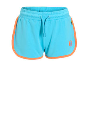 sweatshort blauw/oranje