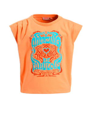 T-shirt met printopdruk oranje