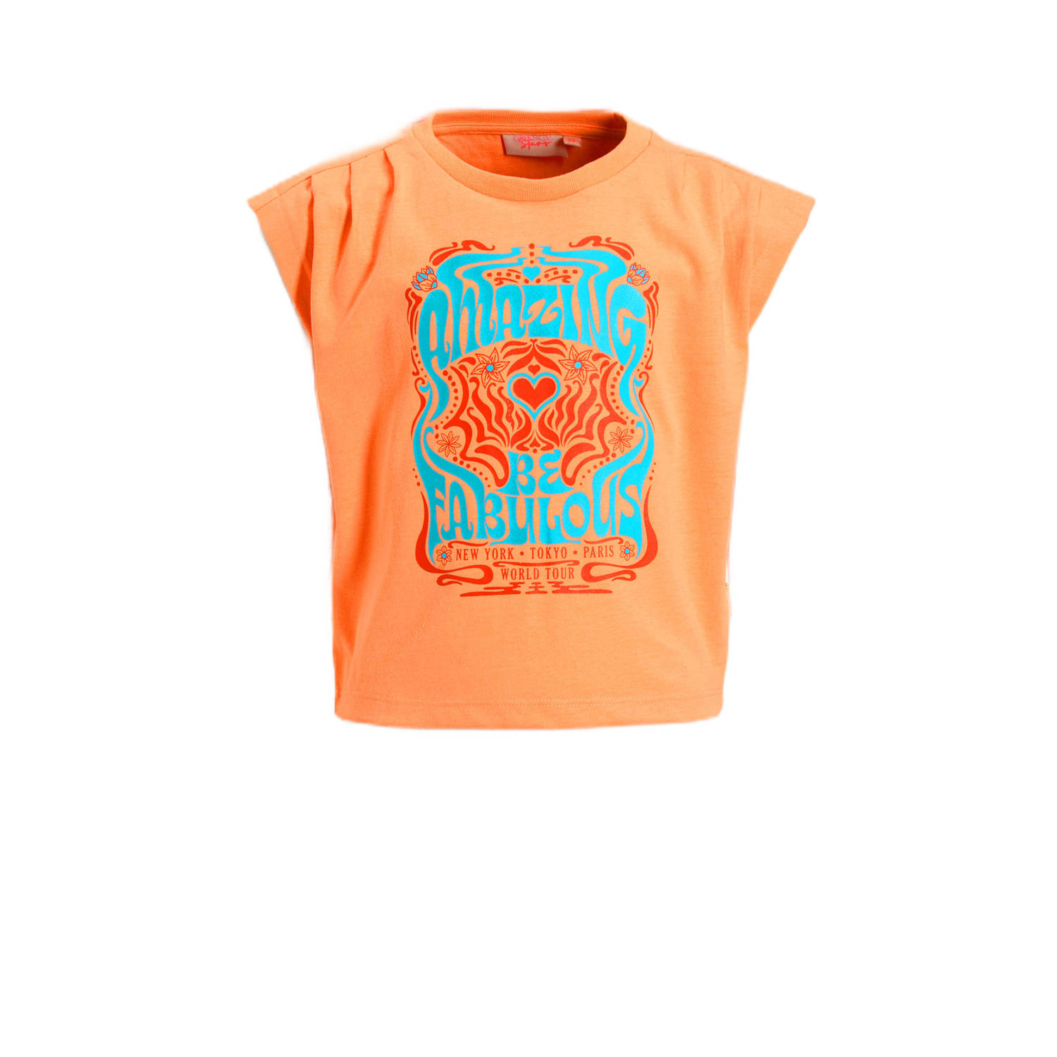 Orange Stars T-shirt met printopdruk oranje