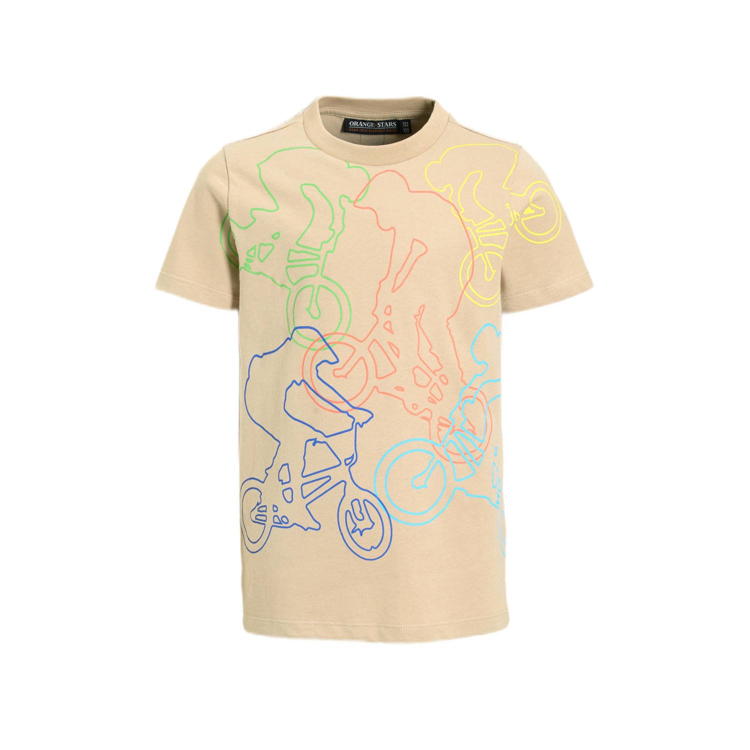 Orange Stars T-shirt met printopdruk beige