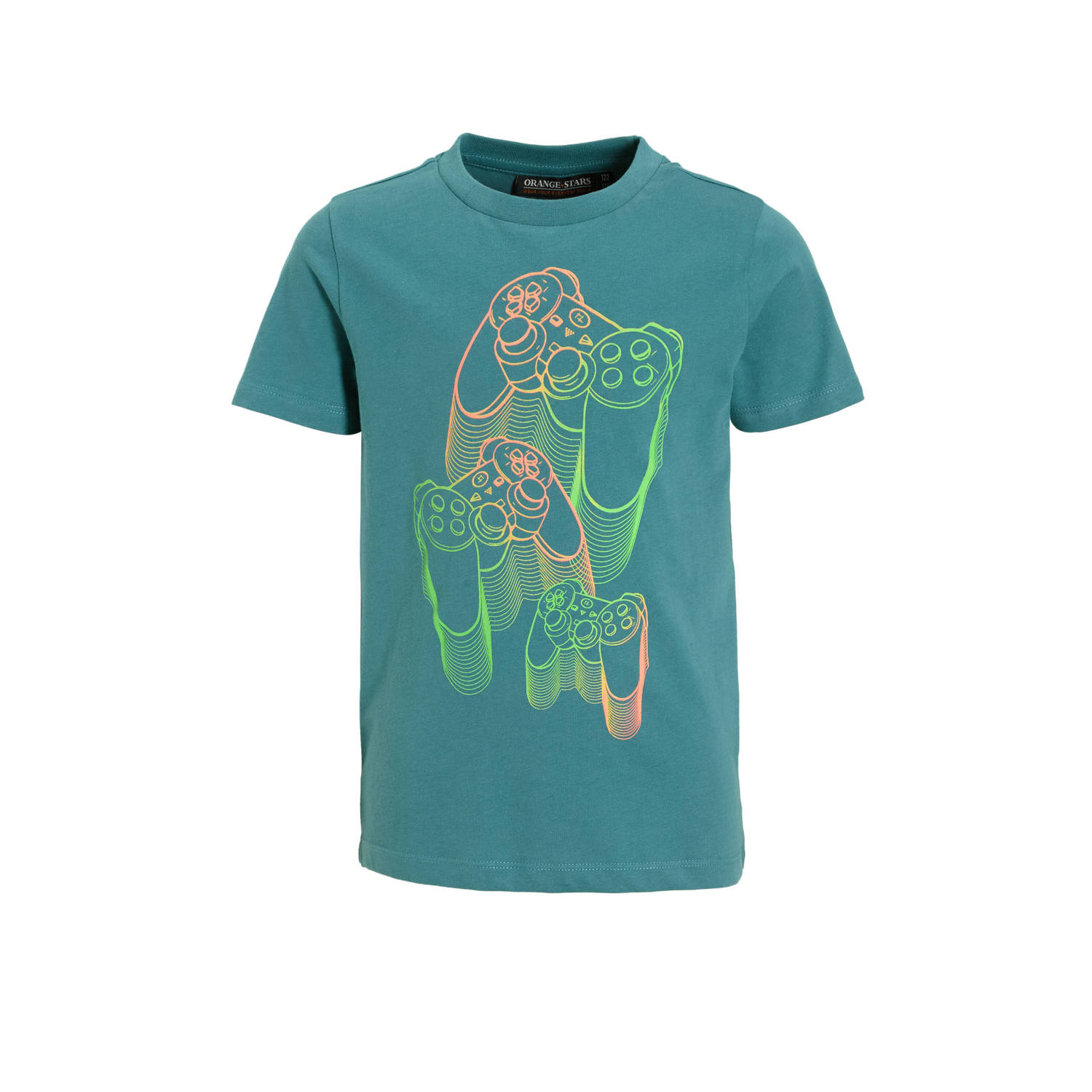 Orange Stars T-shirt met printopdruk blauw