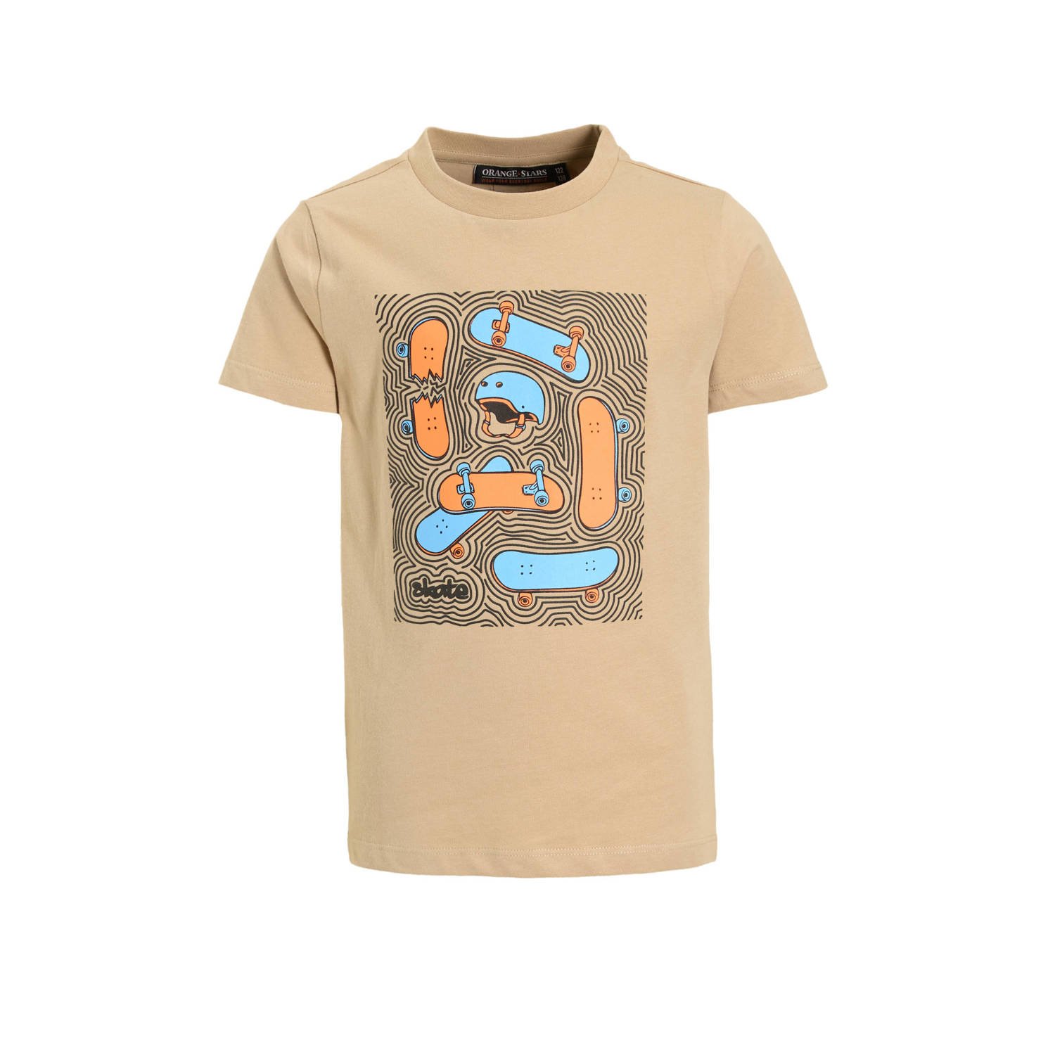 Orange Stars T-shirt met printopdruk beige