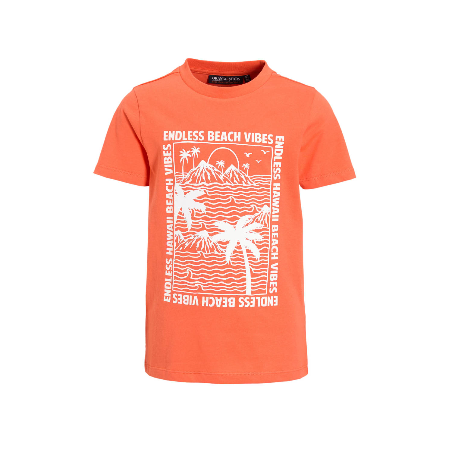 Orange Stars T-shirt met printopdruk oranje