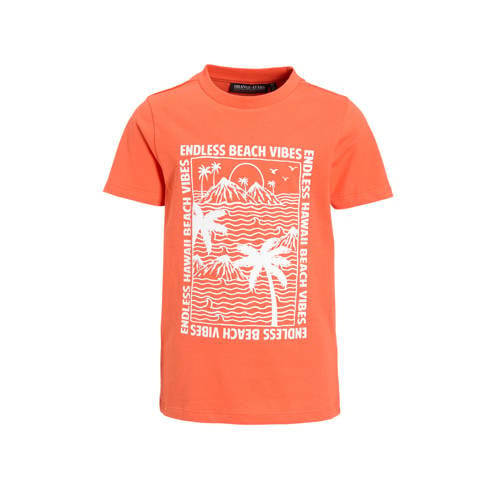 Orange Stars T-shirt met printopdruk oranje afbeelding