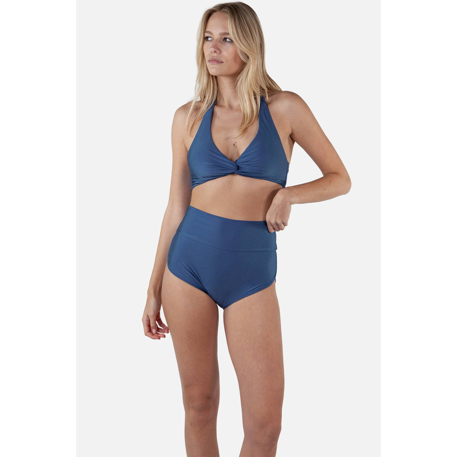 Barts voorgevormde halter bikinitop Isla blauw