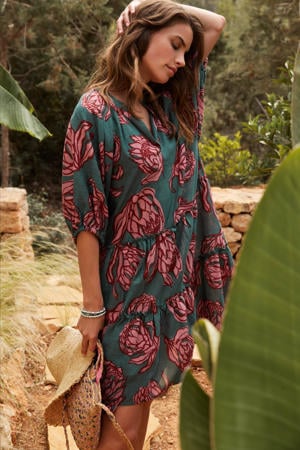 strandjurk Adeliu petrol/roze