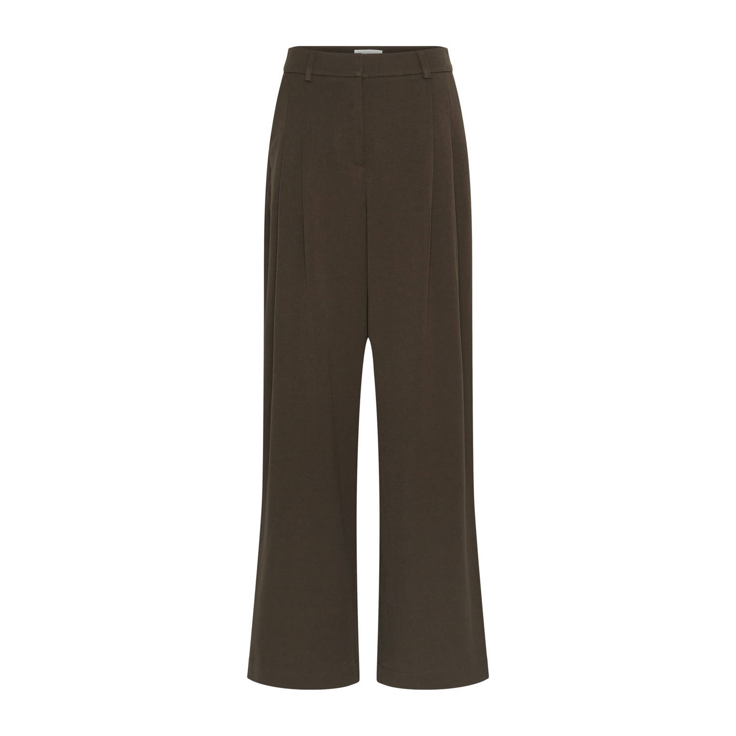 MSCH Copenhagen high waist wide leg broek kaki