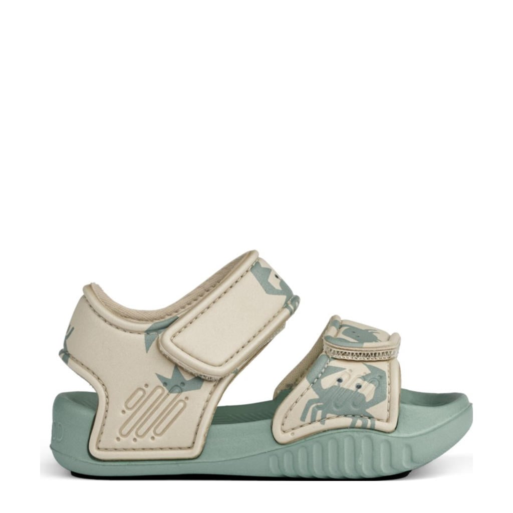 Beige en lichtblauwe jongens Liewood sandalen van 100% eva met klittenband