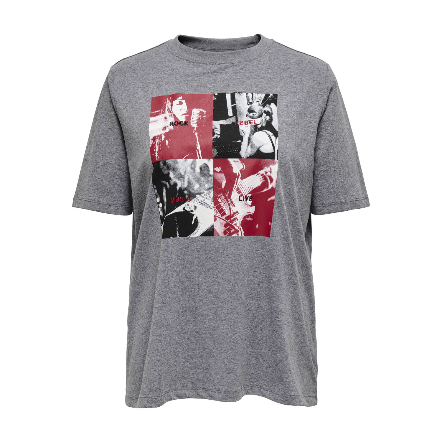 ONLY CARMAKOMA t-shirt grijs