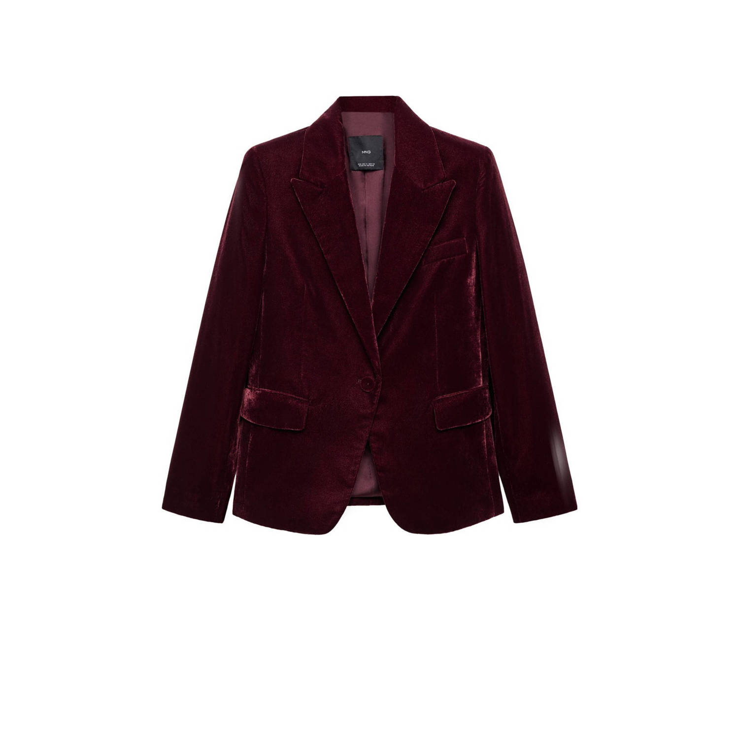 Mango fluwelen blazer donkerrood