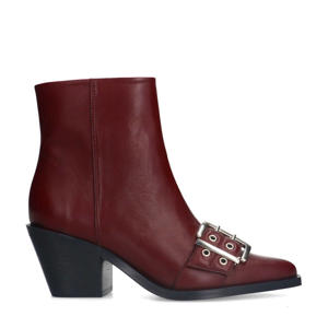leren enkellaarzen bordeaux