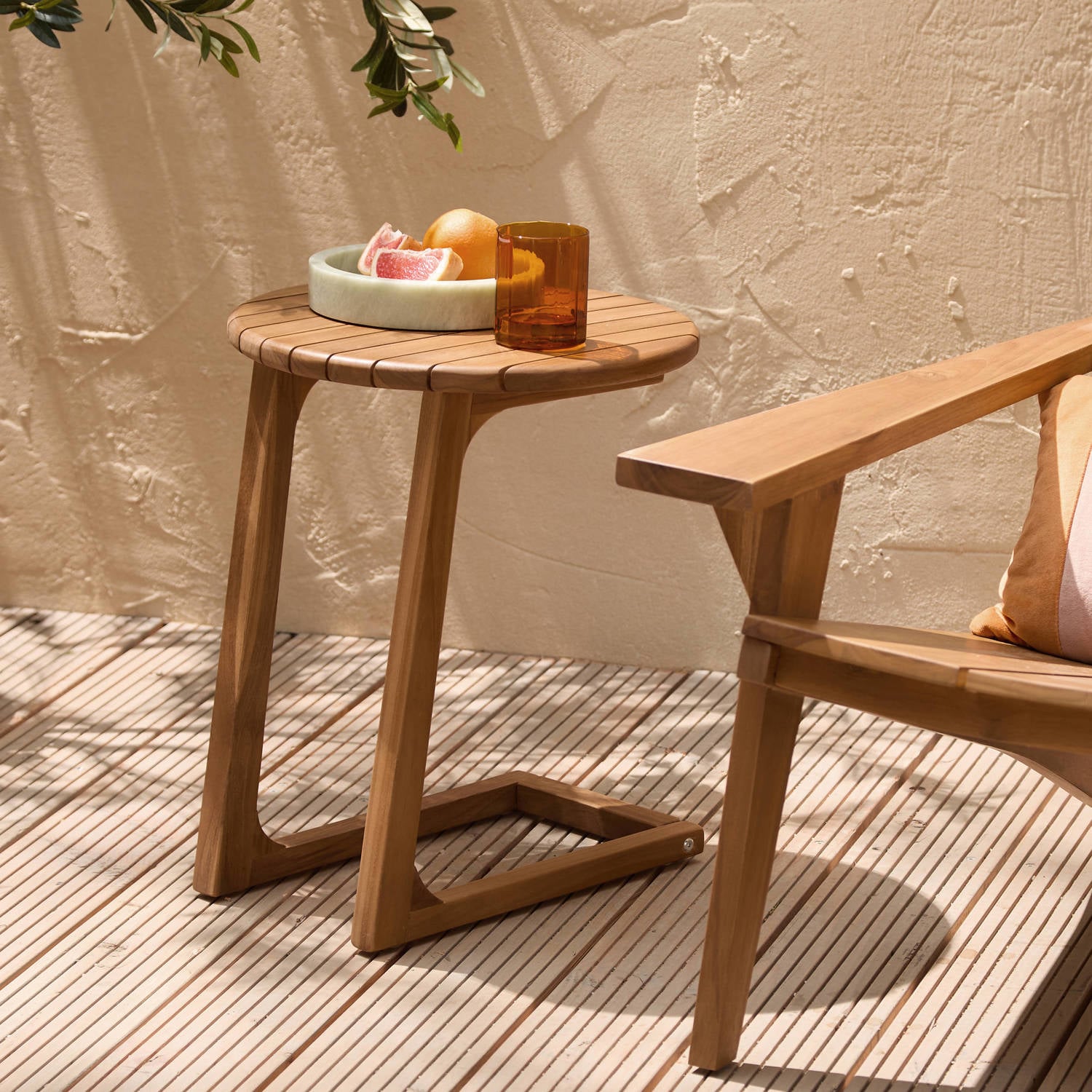NOUS Garden teak bijzettafel Volta (Ø40 cm)