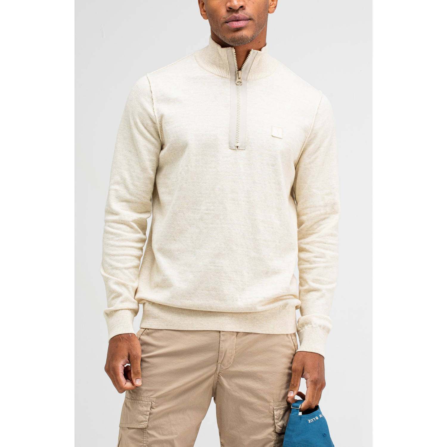 BUTCHER OF BLUE Heren Truien & Vesten Lt Clifden Half Zip Beige