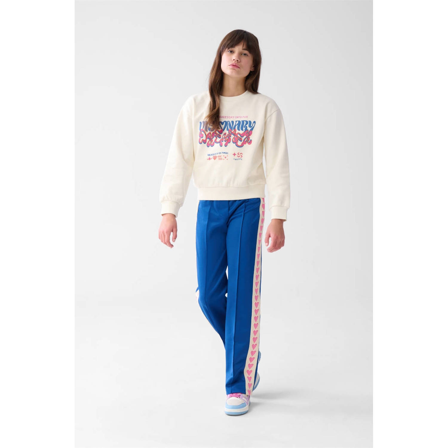 Shoeby straight sweatpant blauw