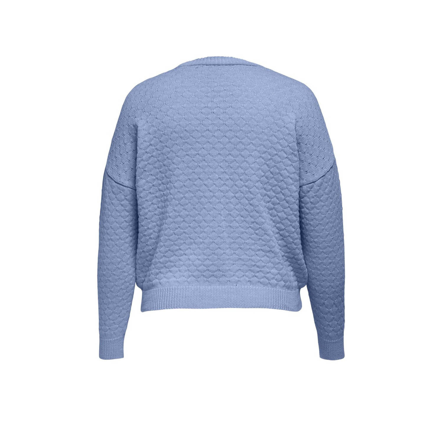 ONLY CARMAKOMA vest blauw gebreid