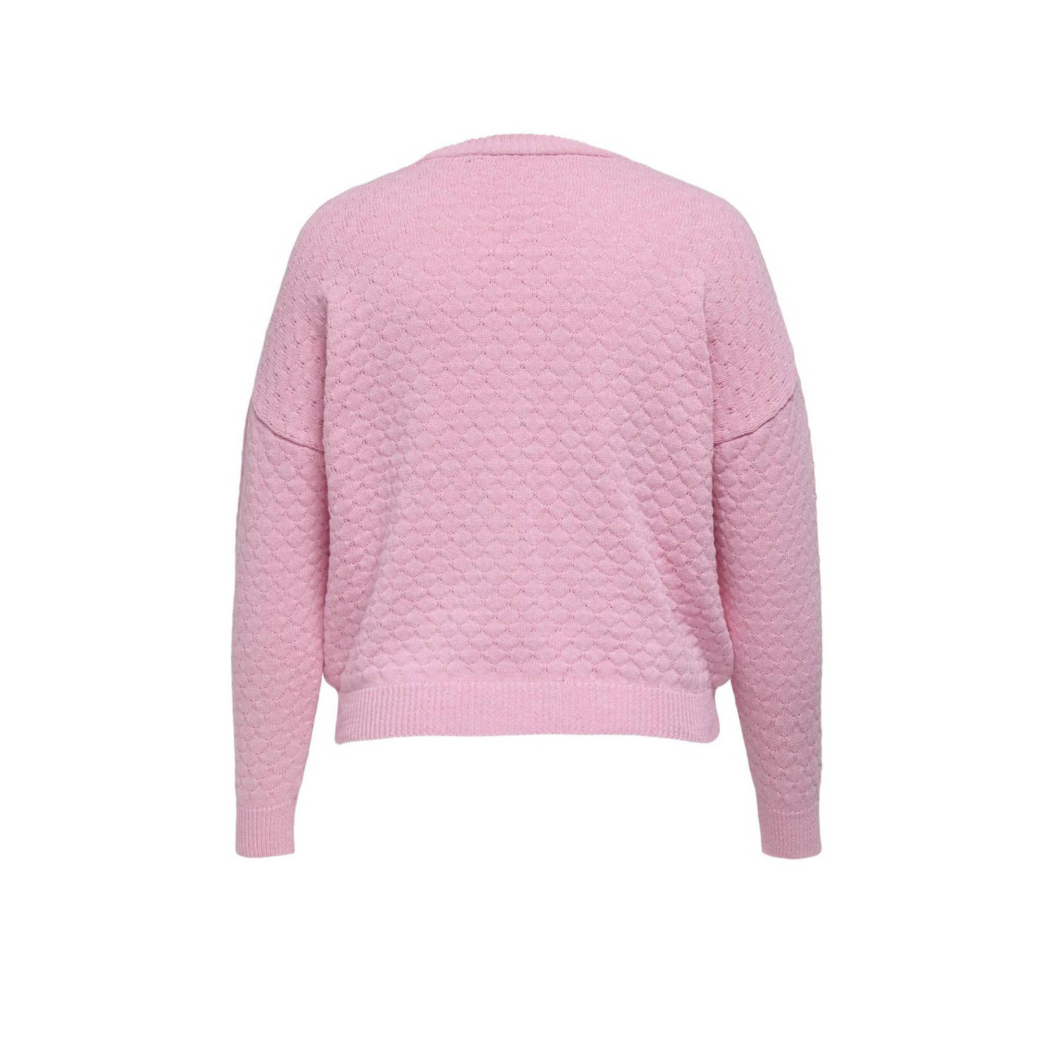 ONLY CARMAKOMA vest lichtroze gebreid
