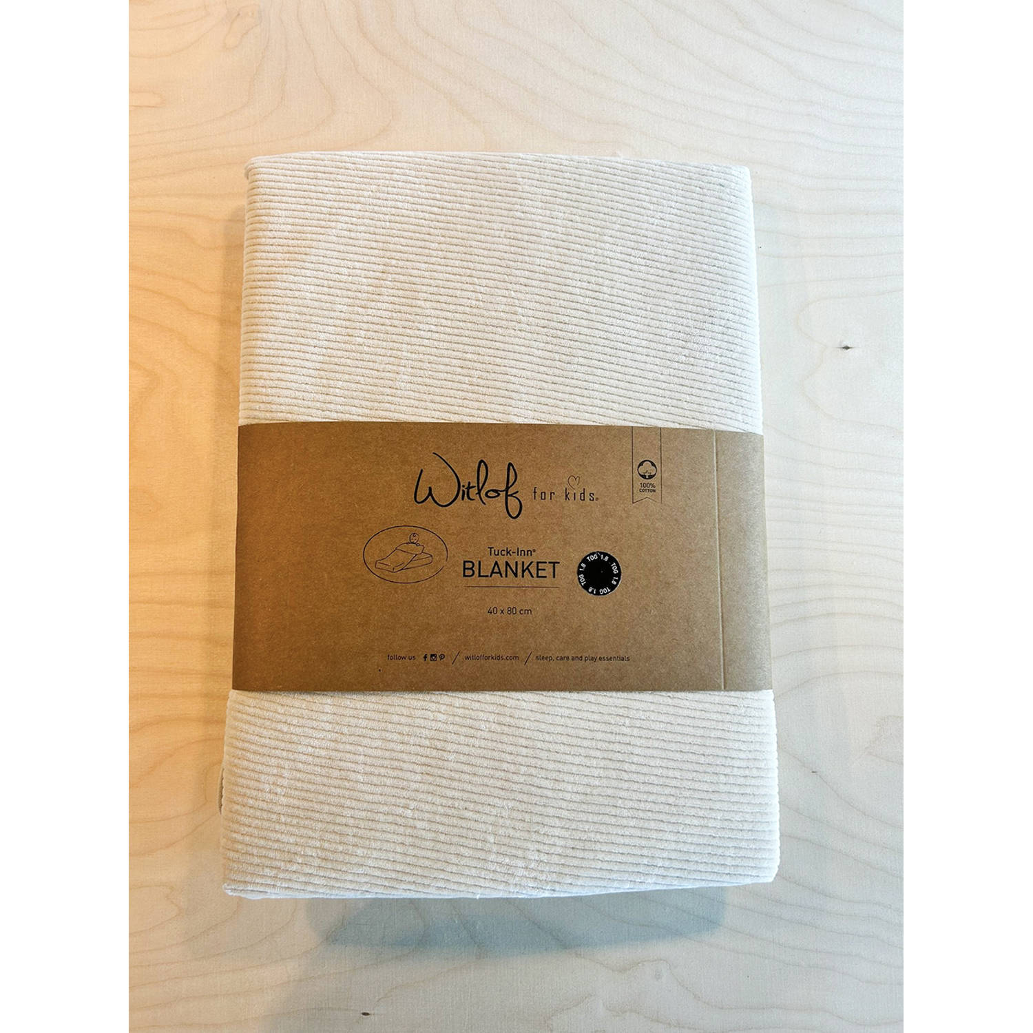 Witlof for kids Tuck-Inn all season wiegdeken Soft Sand velvet rib