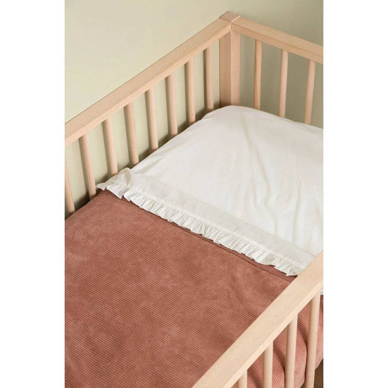 Witlof for kids Tuck-Inn wieglaken met ruches wit