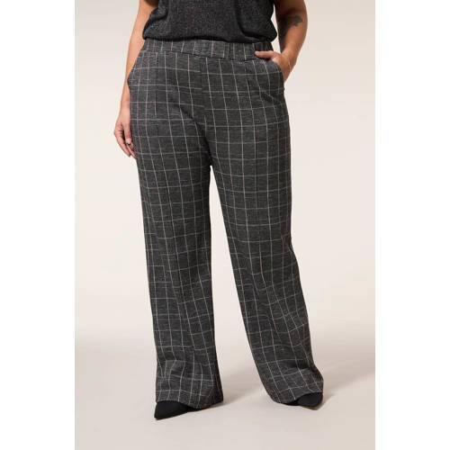 Miss Etam Plus wide leg broek grijs lurex afbeelding
