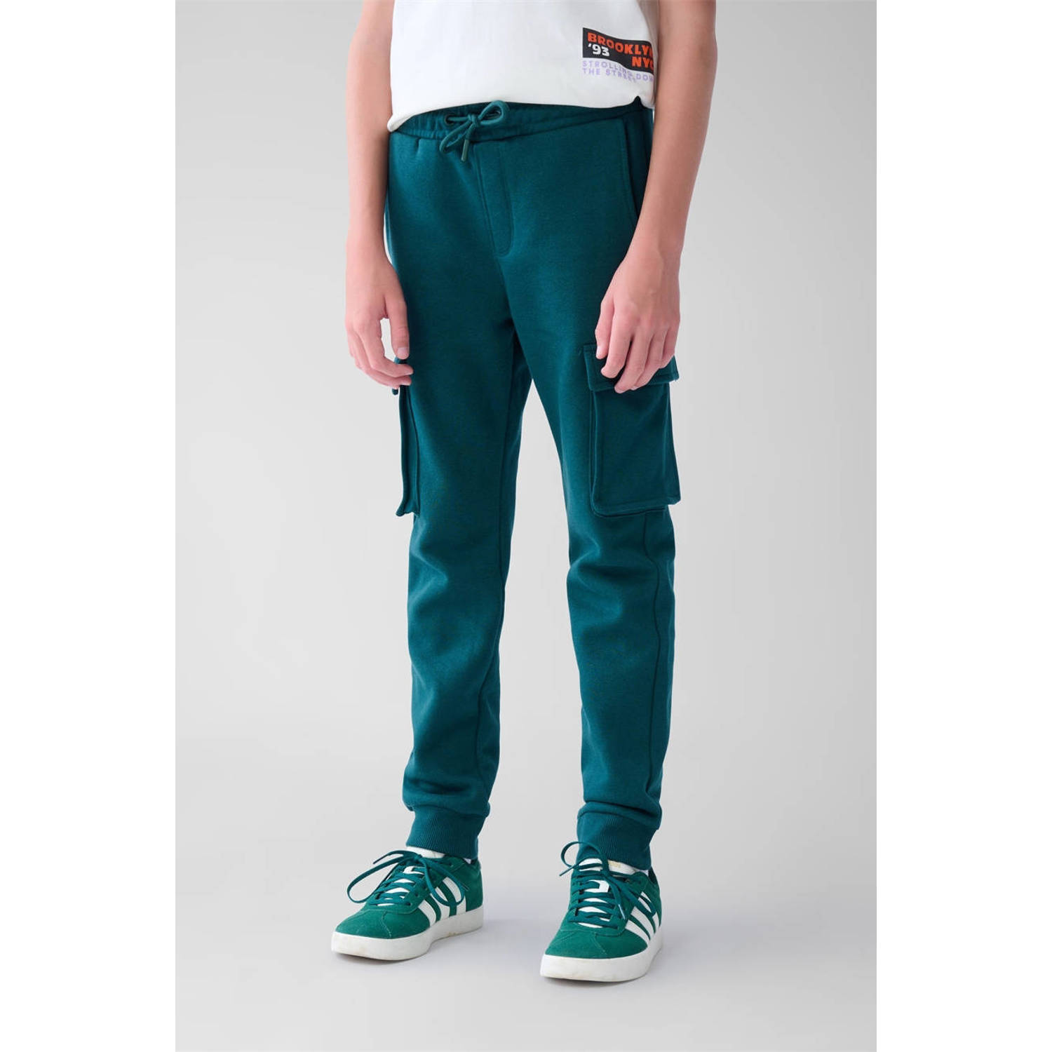 Shoeby relaxed joggingbroek donkergroen
