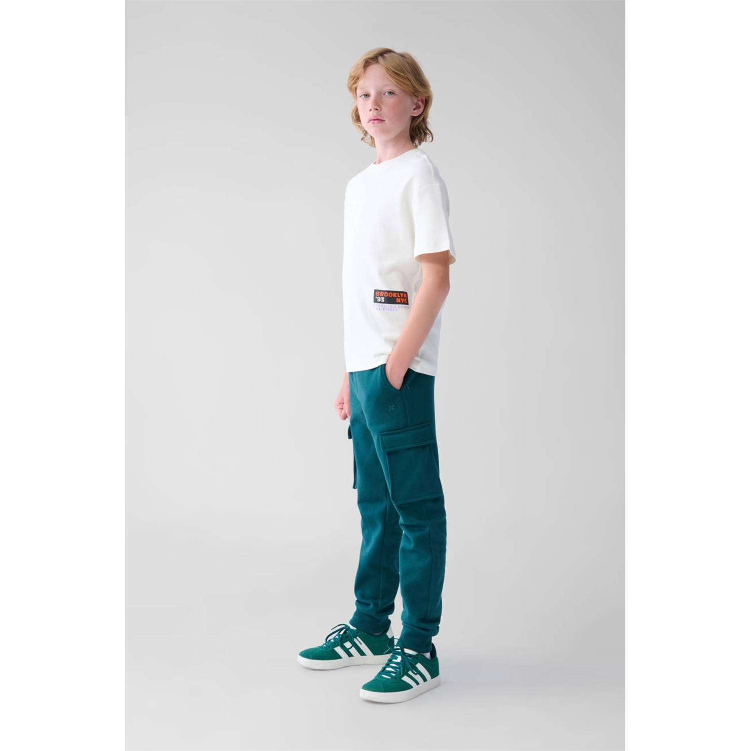 Shoeby relaxed joggingbroek donkergroen