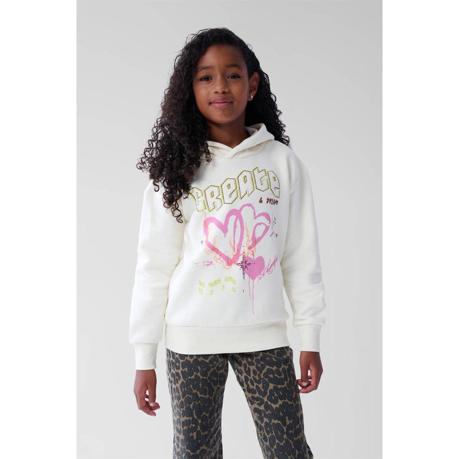 Shoeby sweater offwhite roze geel