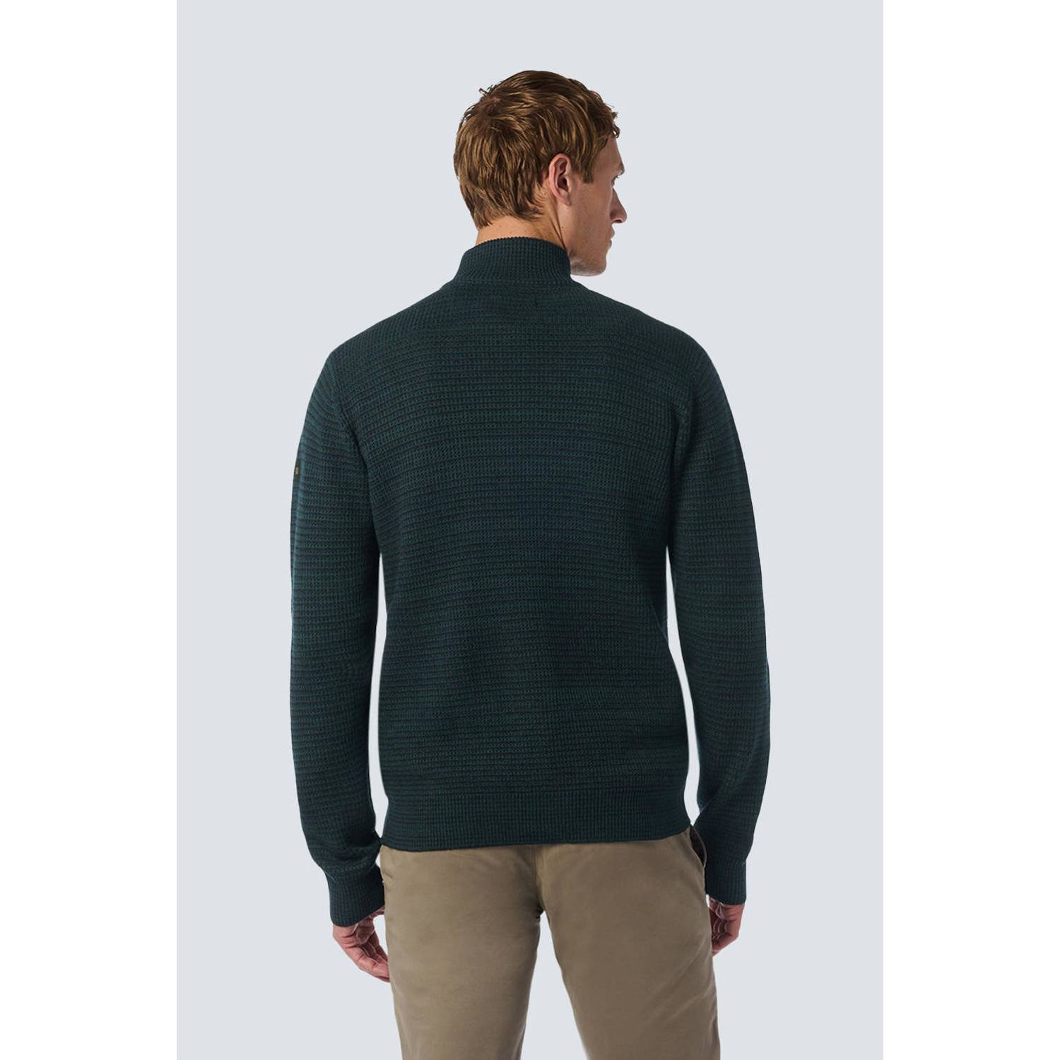 No Excess vest donkergroen gebreid