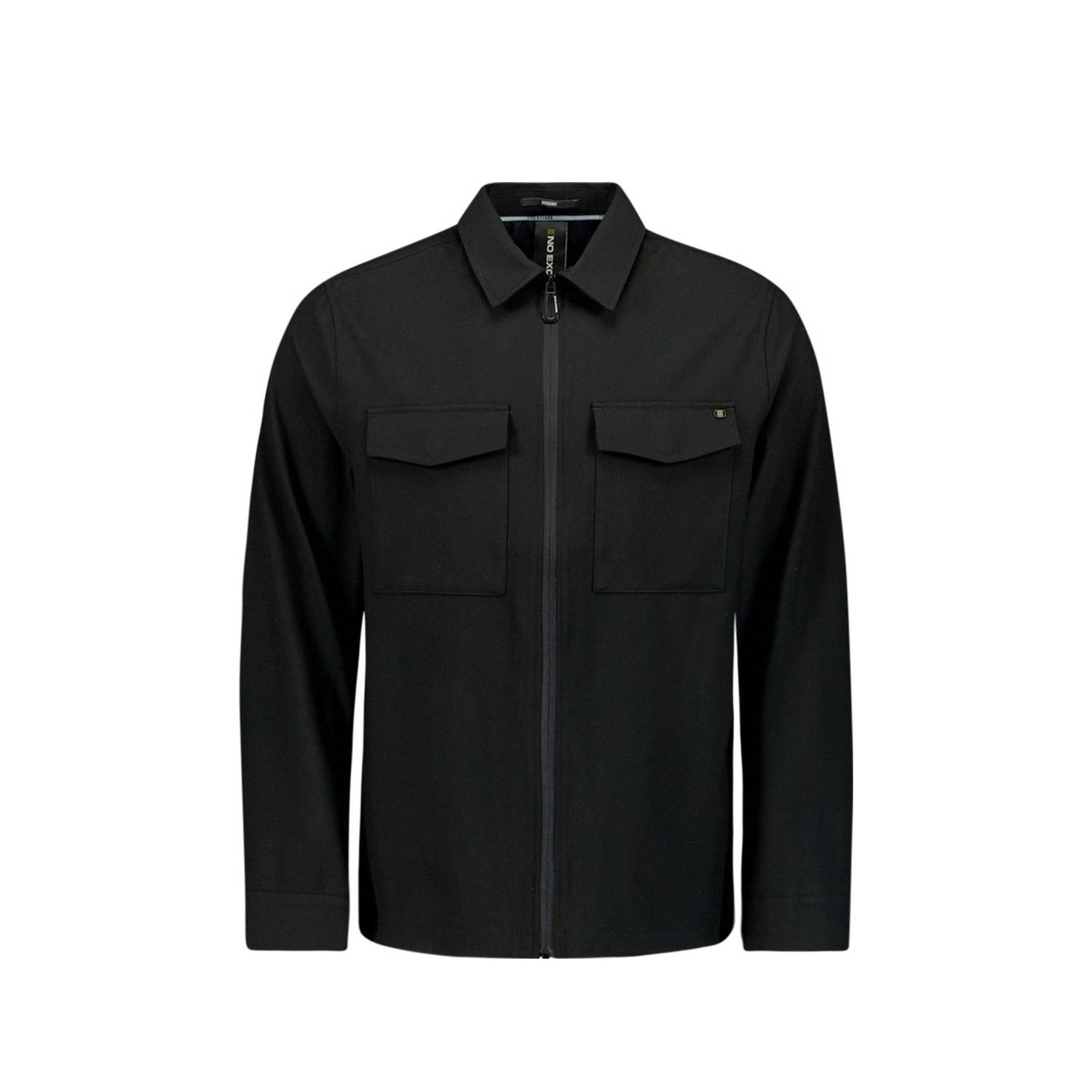 No Excess regular fit overshirt zwart
