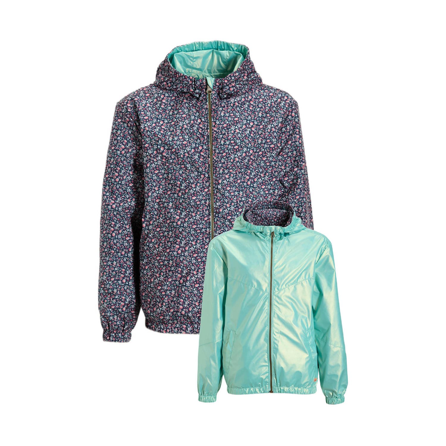 Orange Stars reversible jacket ditsy floral print