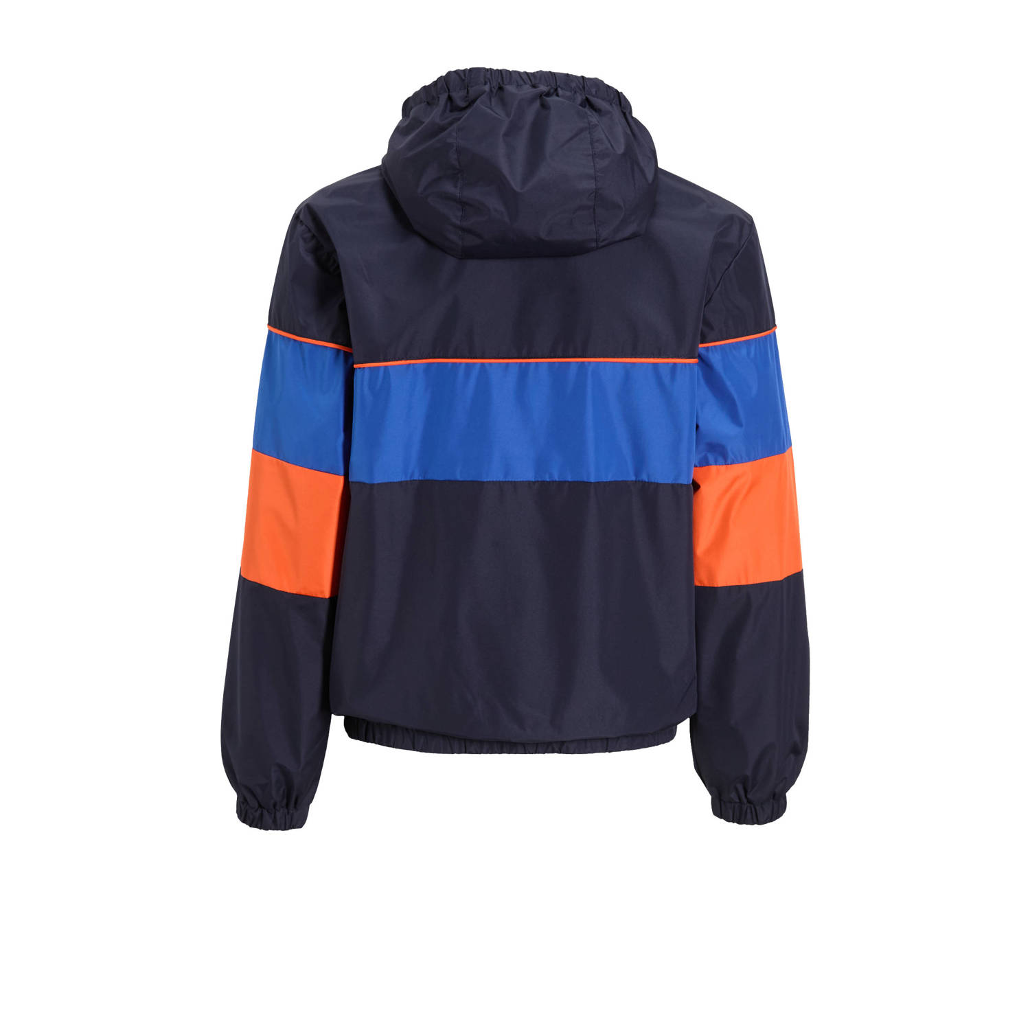 Orange Stars colourblock sporty jacket donkerblauw