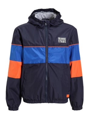 colourblock sporty  jacket donkerblauw