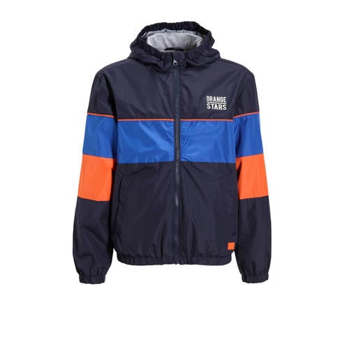 Orange Stars colourblock sporty jacket donkerblauw afbeelding