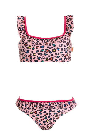 crop bikini met ruches roze