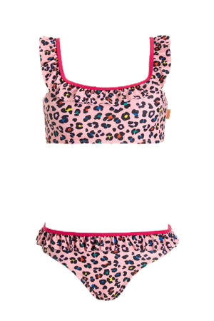 crop bikini met rushes roze