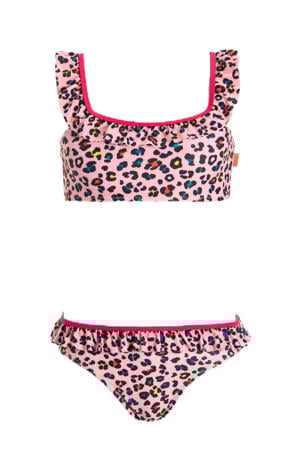 crop bikini met rushes roze