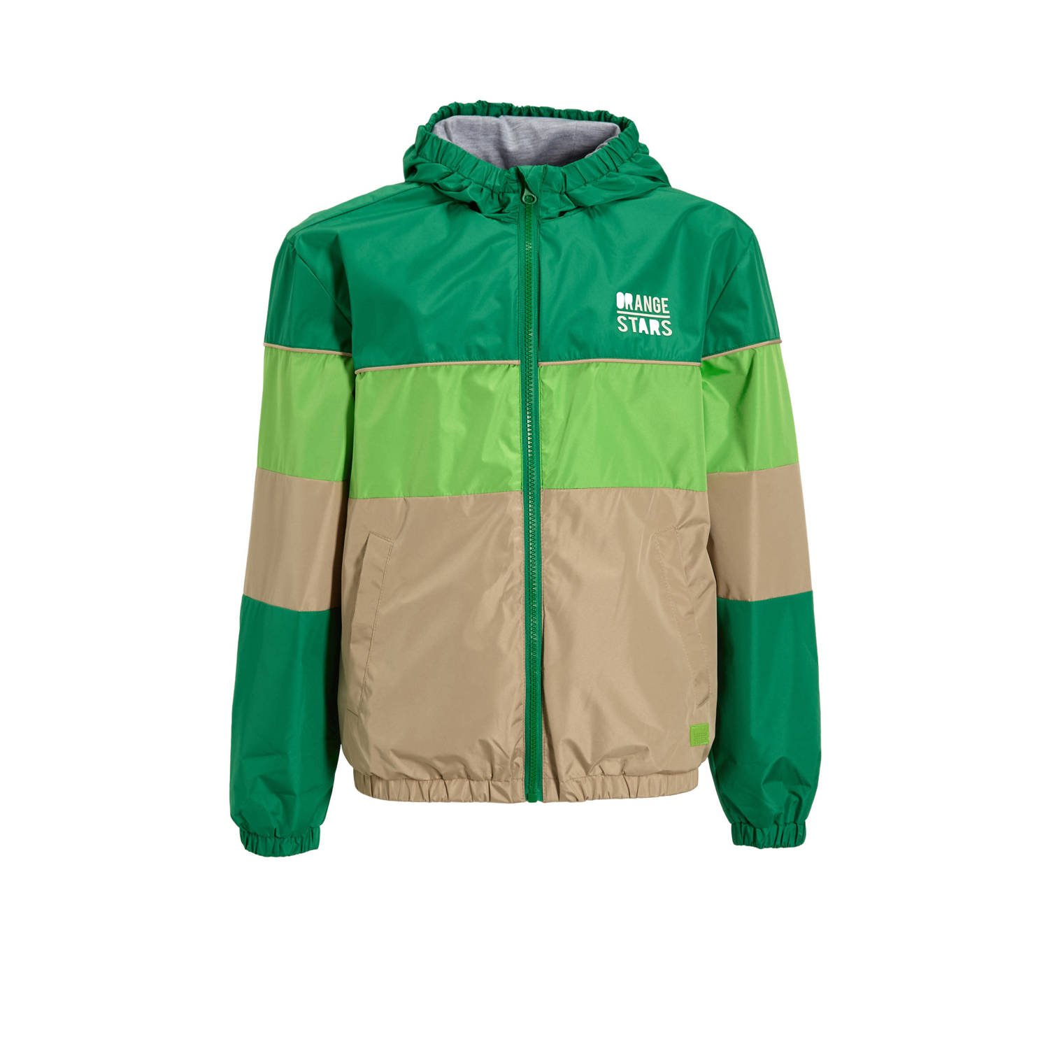 Orange Stars coulourblock sporty jacket groen