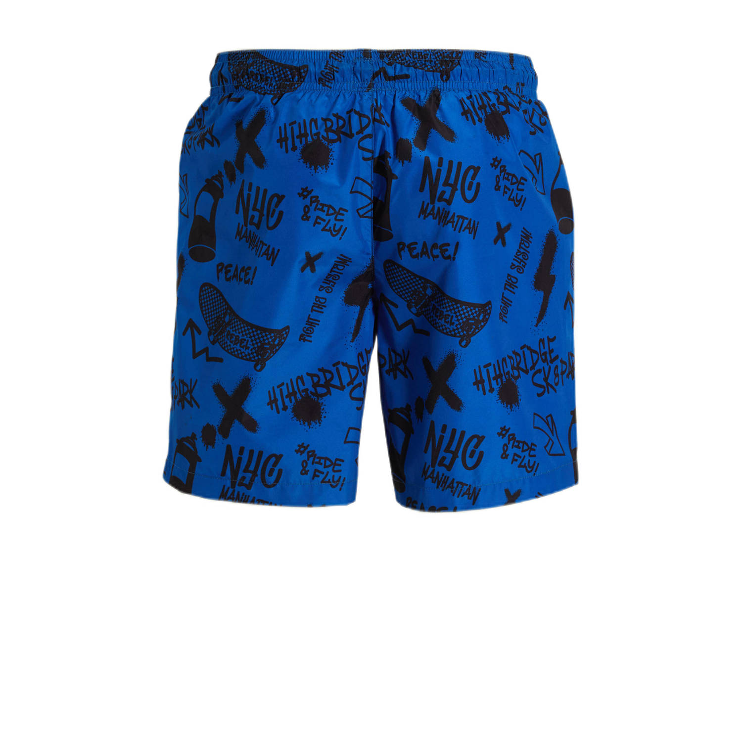 Orange Stars zwemshort met grafitti print blauw