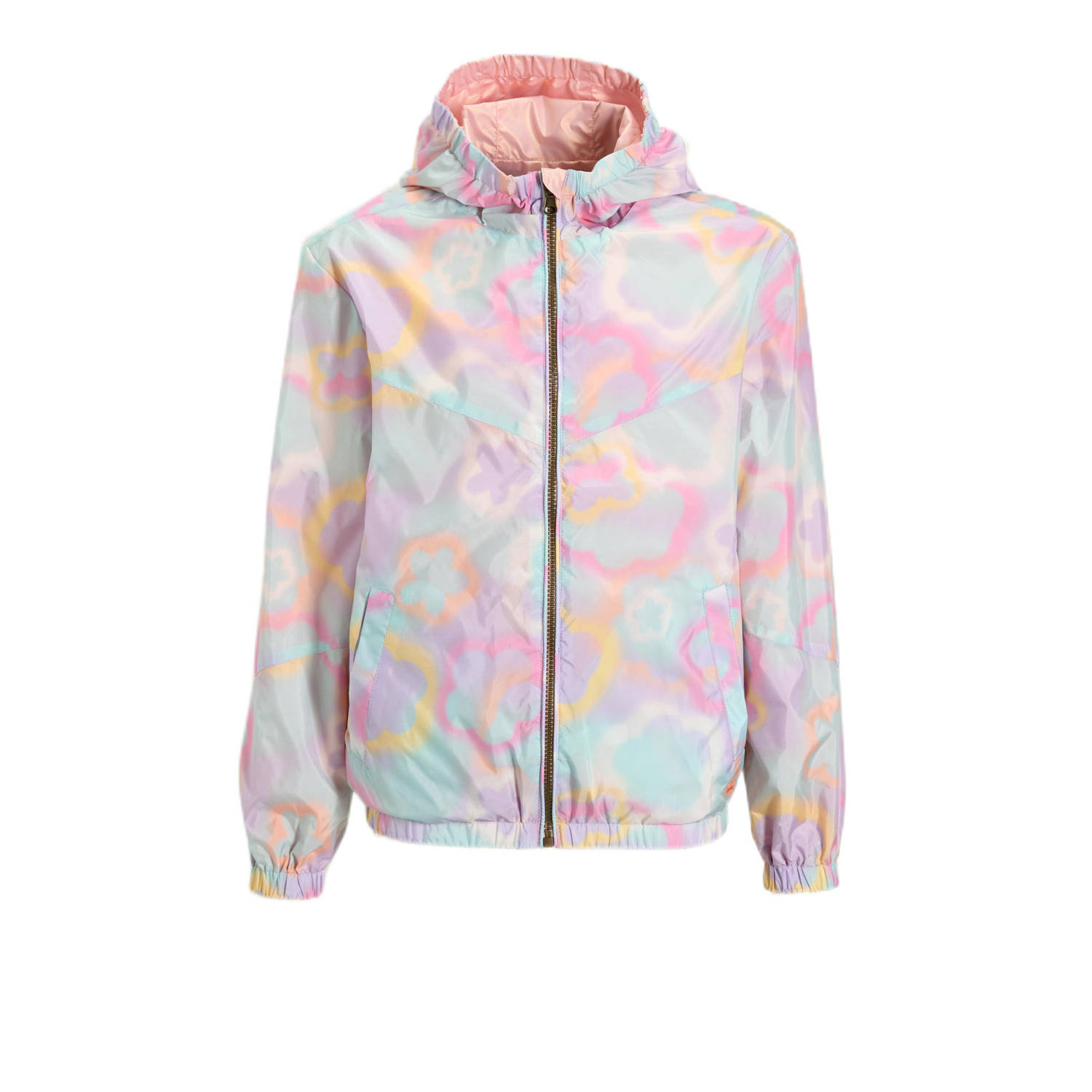 Orange Stars reversible jacket blurred floral