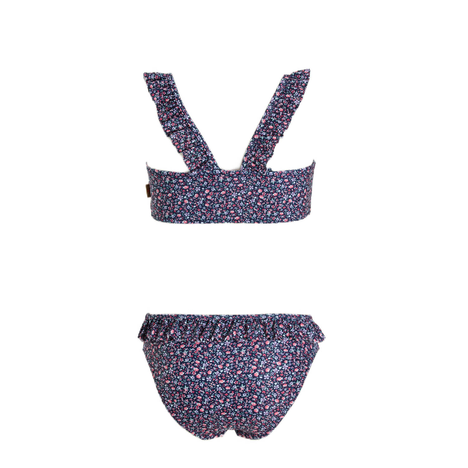 Orange Stars crop bikini met rushes donkerblauw