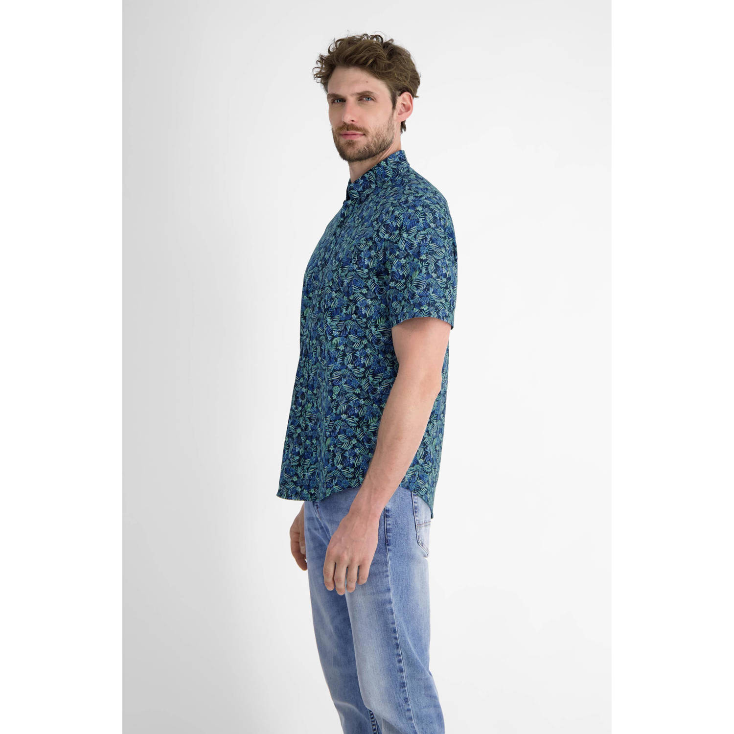 LERROS casual overhemd blauw