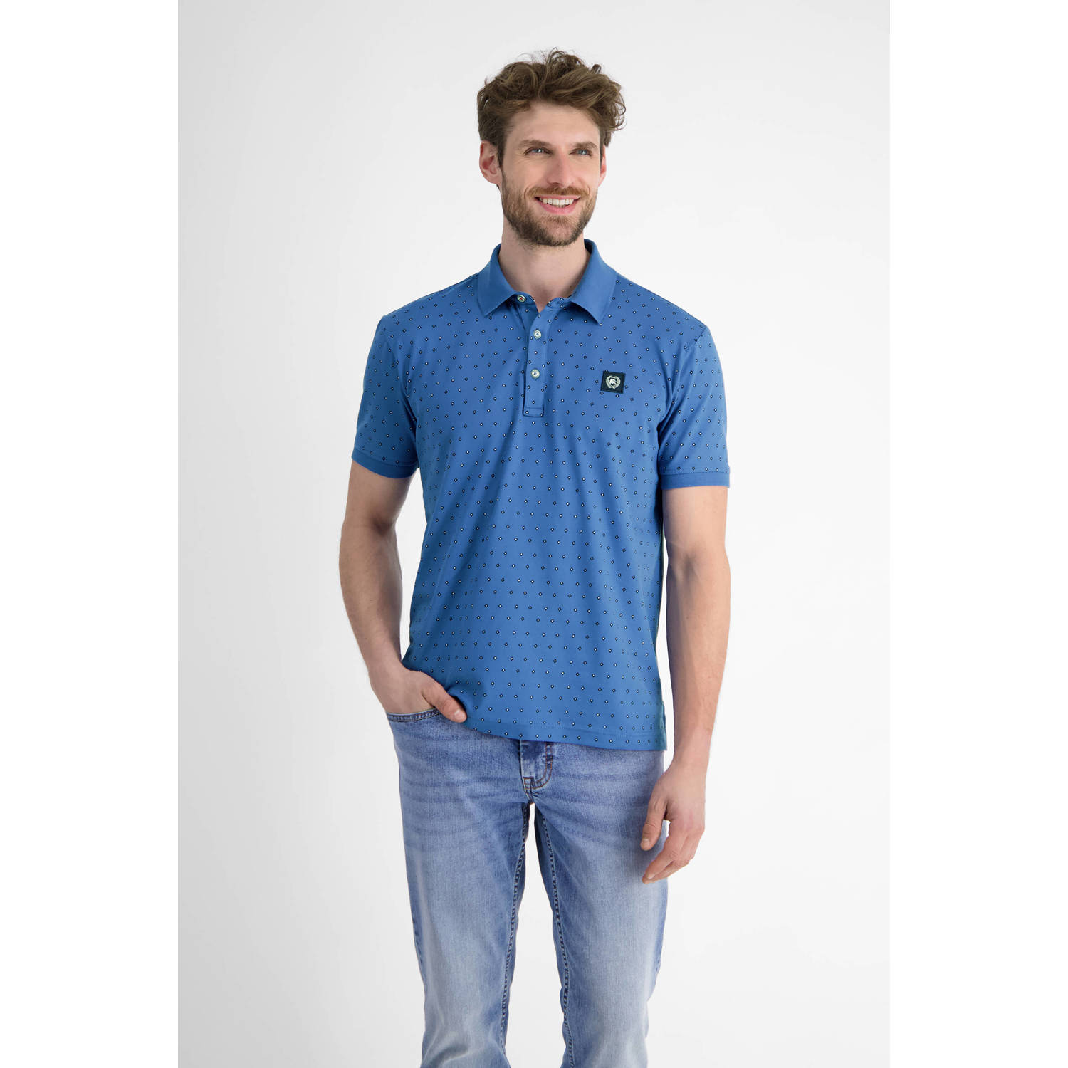 LERROS regular polo blauw