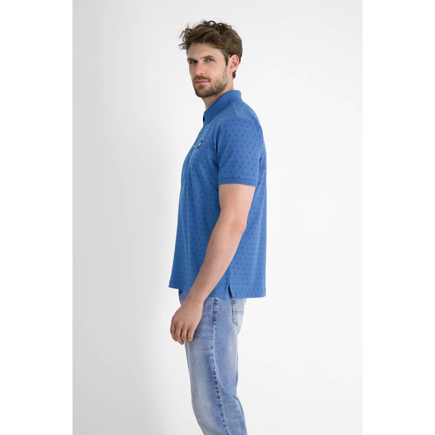 LERROS regular polo blauw