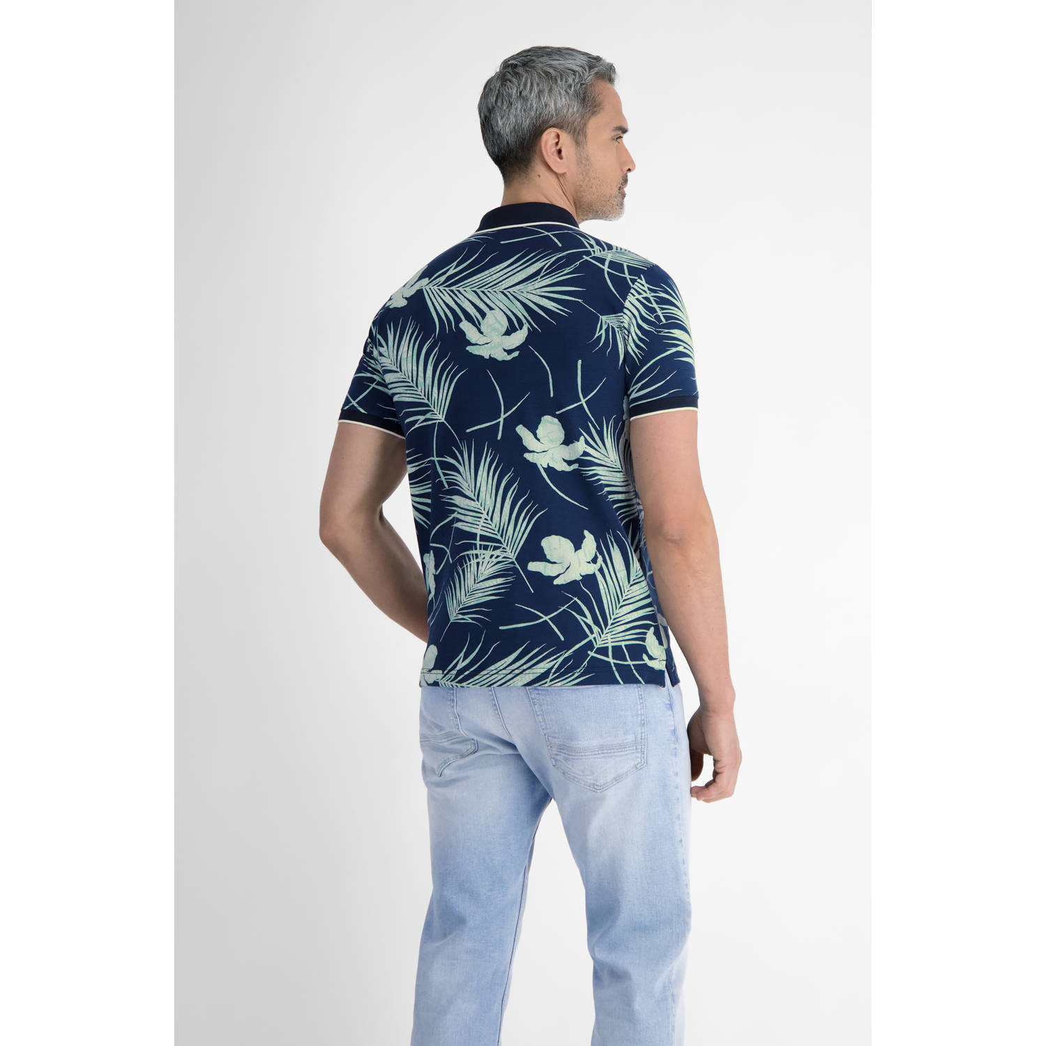 LERROS regular polo donkerblauw