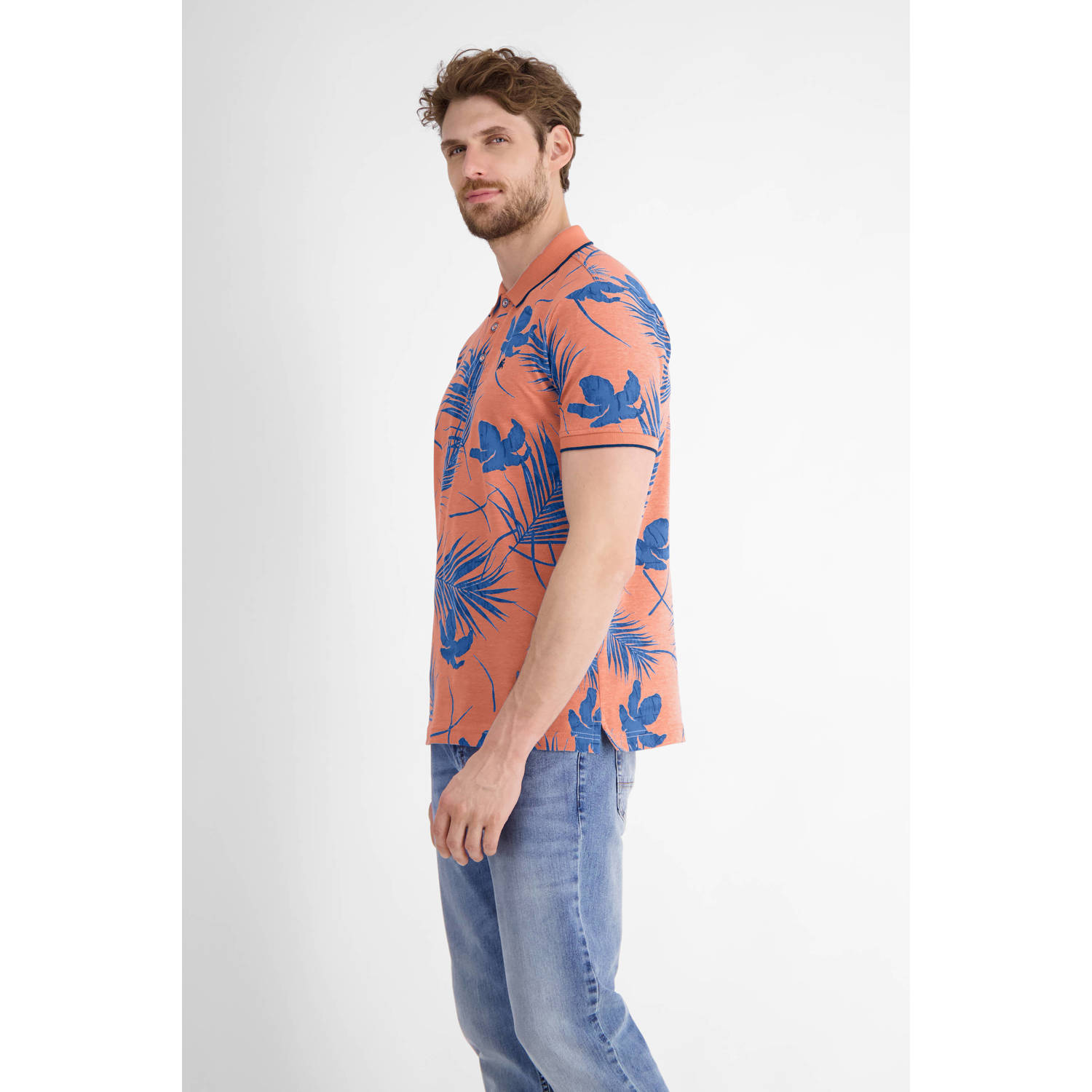 LERROS regular polo oranje