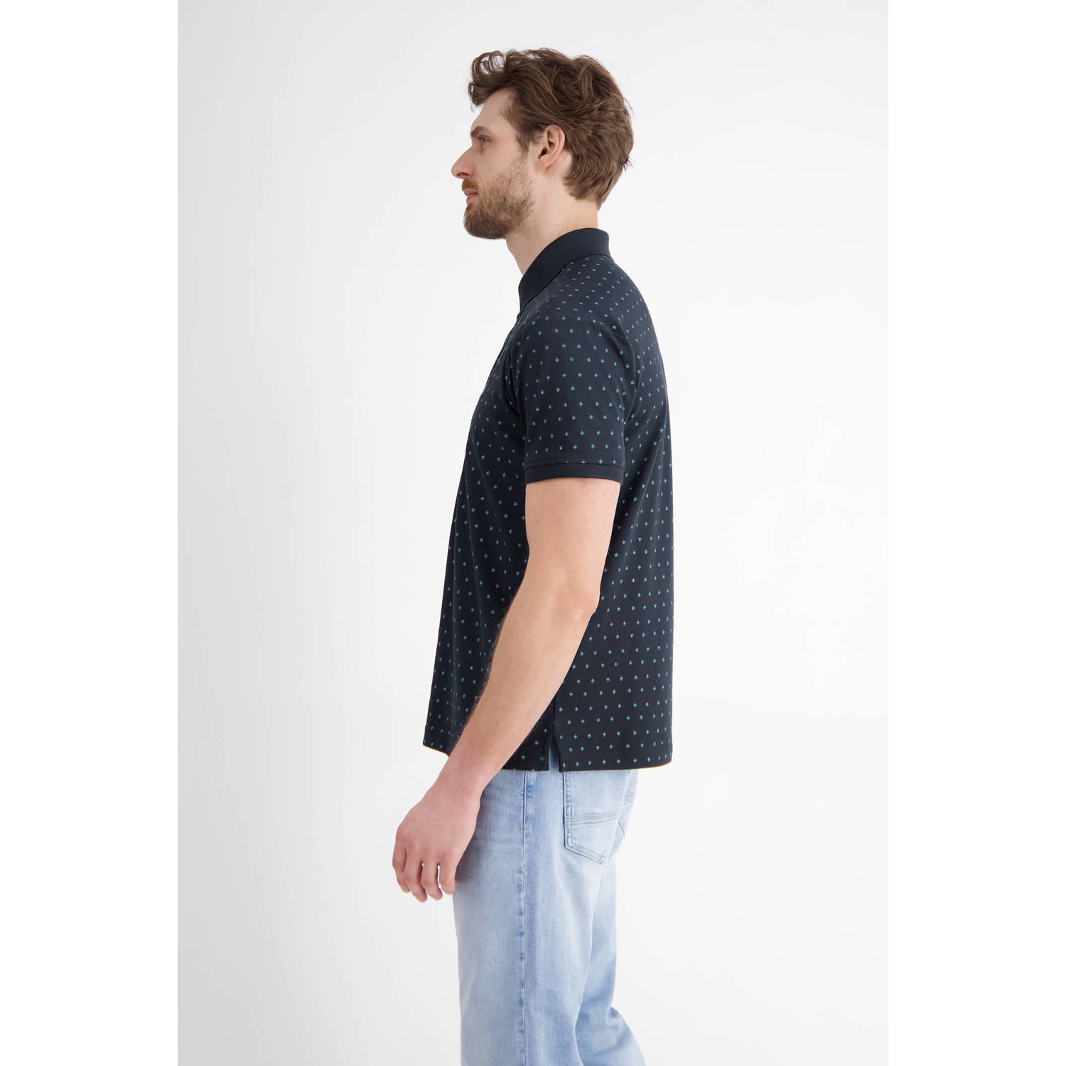 LERROS regular polo donkerblauw