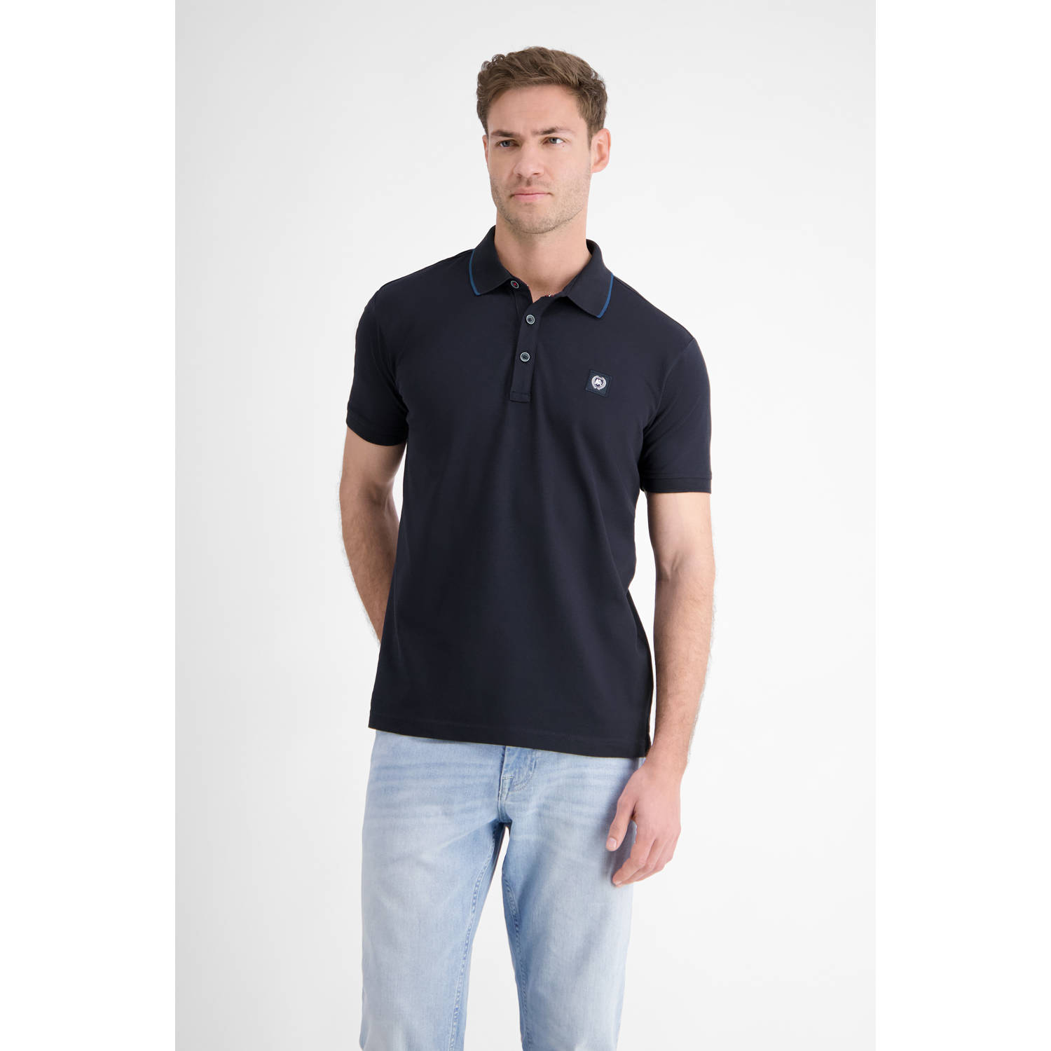 Lerros Poloshirt met geborduurd logo