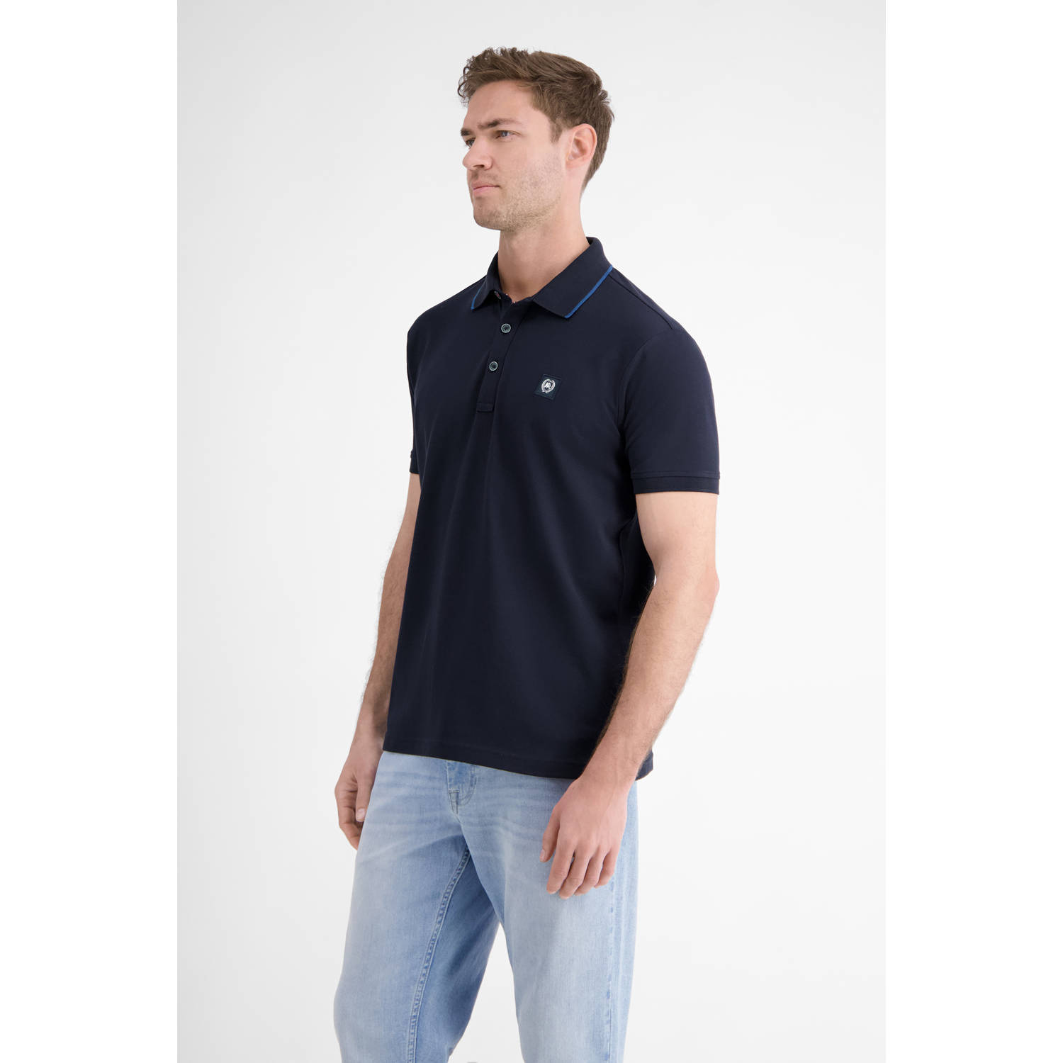 LERROS regular polo donkerblauw
