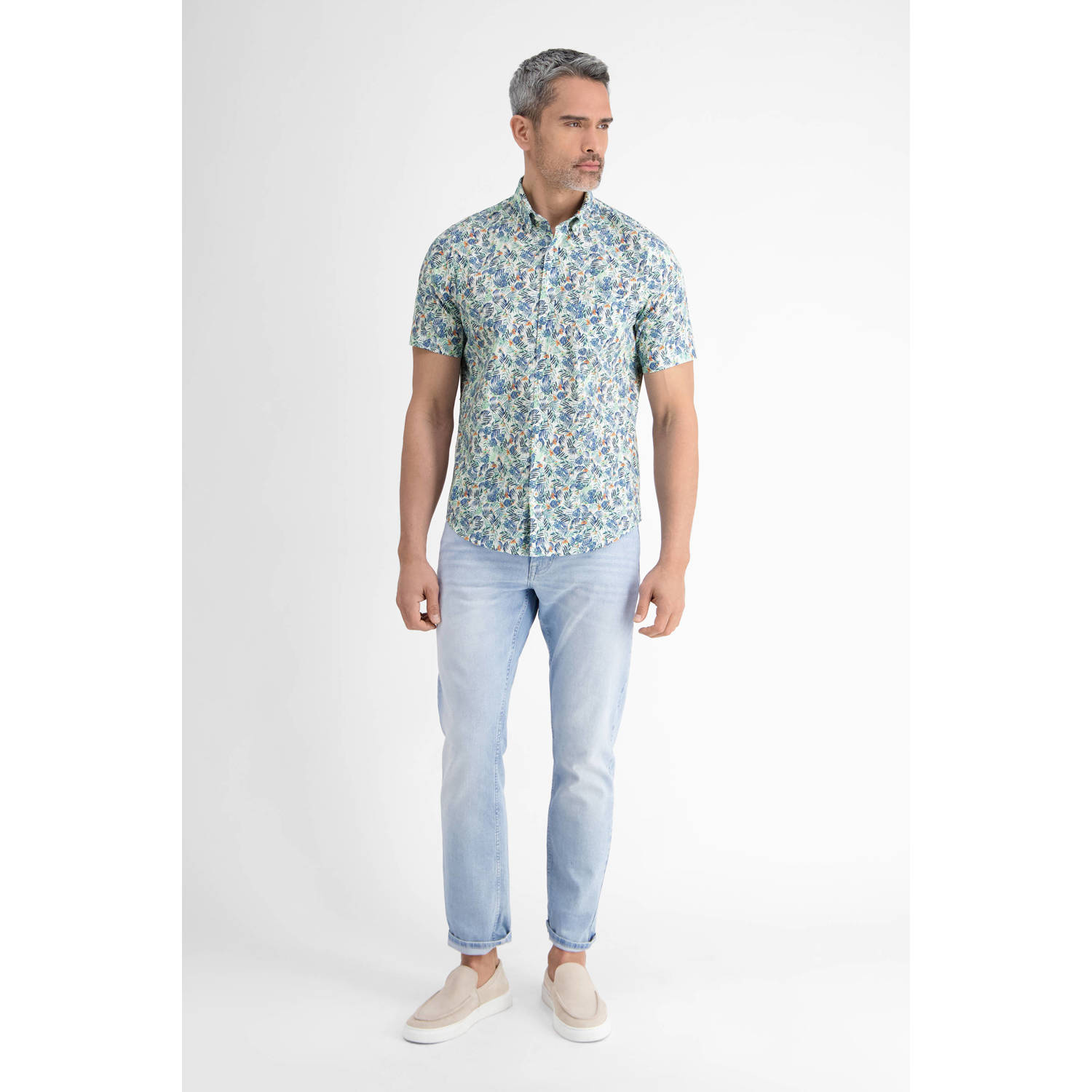 LERROS casual overhemd lichtblauw