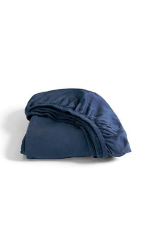jersey-hoeslaken - donkerblauw (25 cm hoog)